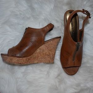Tan/Brown Wedge Heels